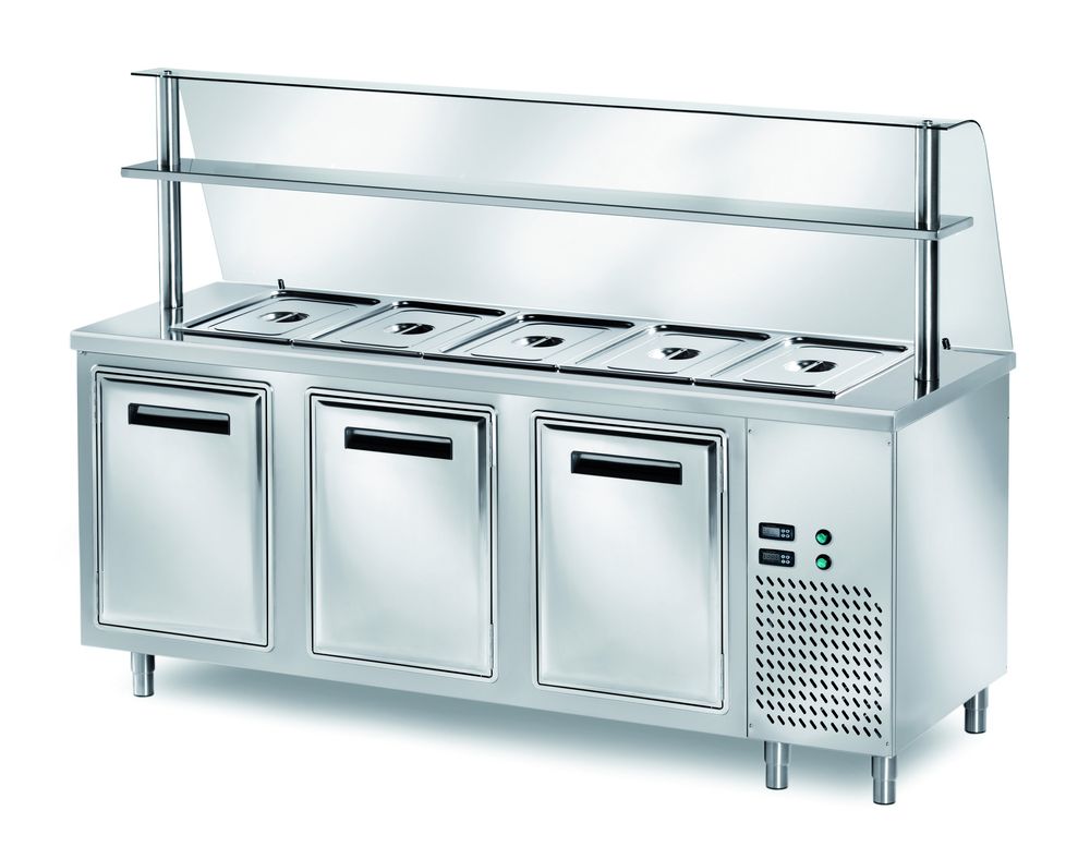 Table réfrigérée de distribution PROFI B200 avec portes battantes 2000x700x890 – 5x GN 1/1