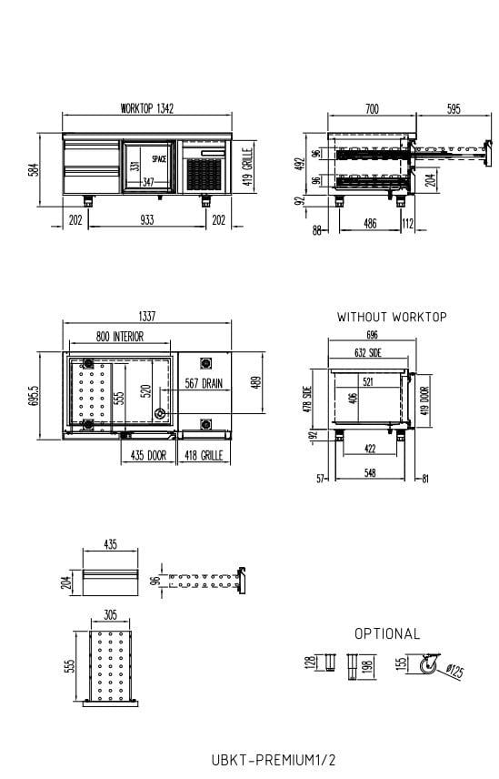 Table réfrigérée sous plan Premium 1/2