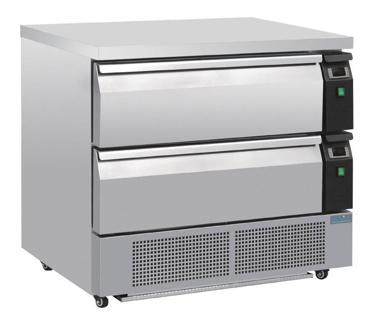 Soubassement double réfrigération 2 tiroirs Polar Série U 6x GN 1/1