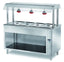 Ilot buffet PROFI chaud ouvert avec écran de protection hygiénique et lampes chauffantes 2000x700x1500 – 5x GN1/1