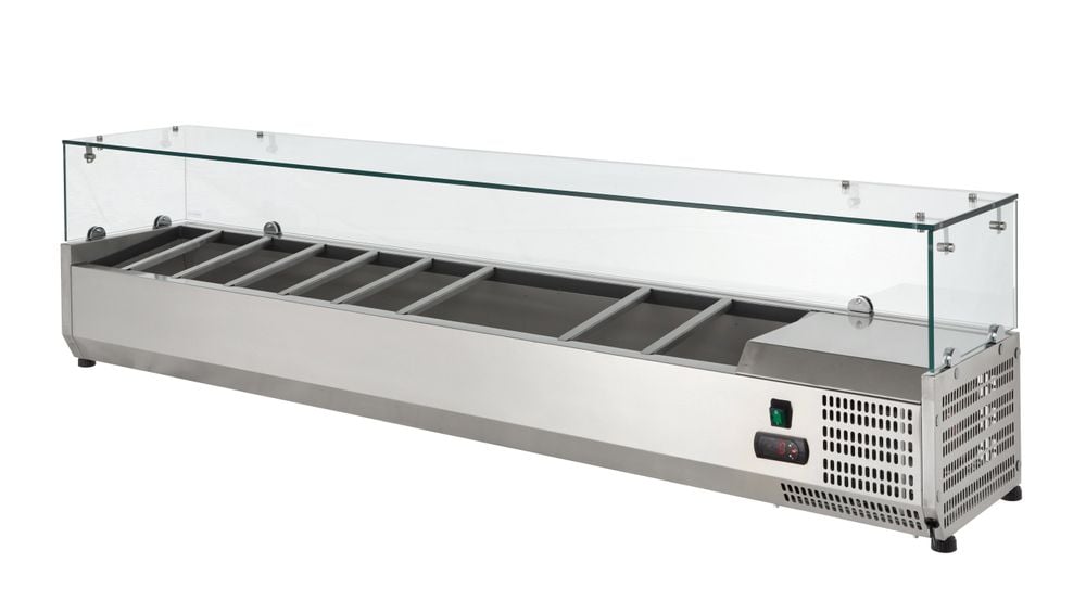 Saladette à poser ECO 5 x GN 1/4 avec vitre