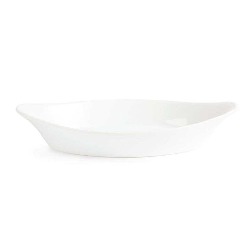 Plats ovales à oreilles blancs Olympia 253 x 140mm (Lot de 6)