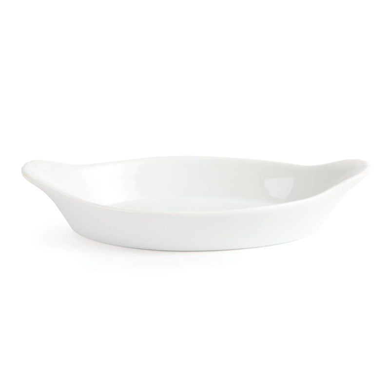 Plats ovales à oreilles blancs 204 x 115mm Olympia (Lot de 6)