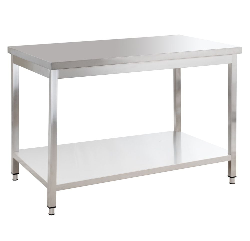 Table de travail Basic 10x6 en inox avec étagère inférieure
