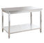 Table de travail Basic 14x6 en inox avec étagère inférieure