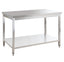 Table de travail Basic 10x7 en inox avec étagère inférieure