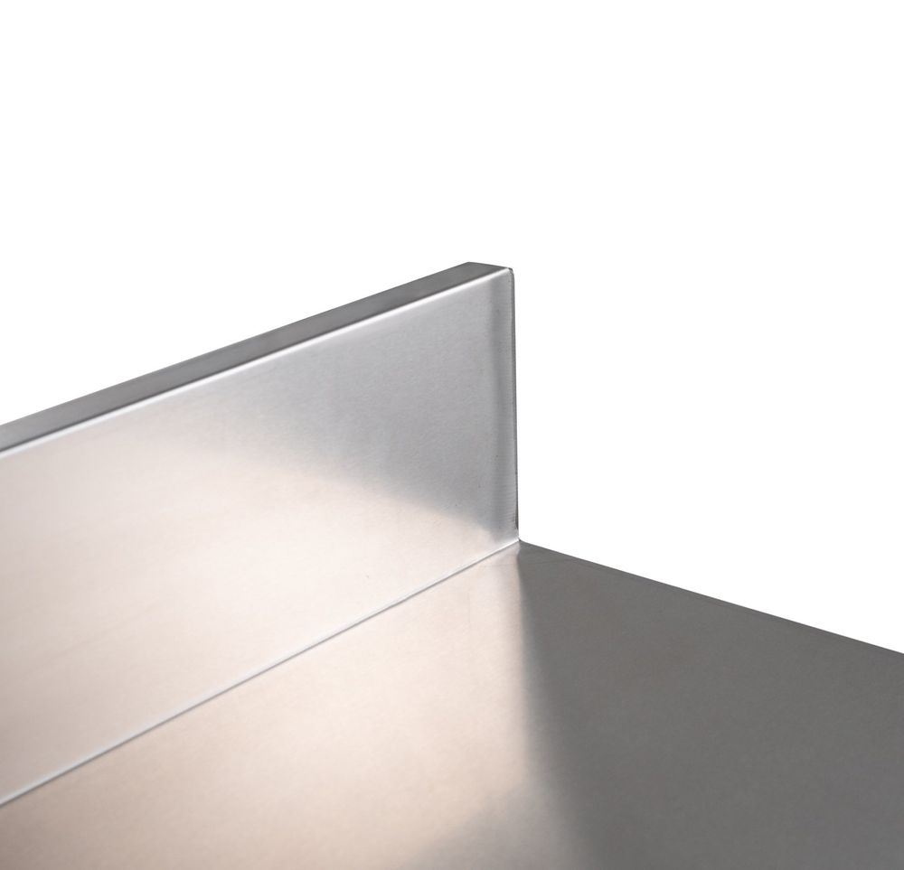 Table de travail Basic 18x6 en inox avec étagère inférieure et dosseret