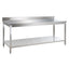 Table de travail Basic 18x7 en inox avec étagère inférieure et dosseret