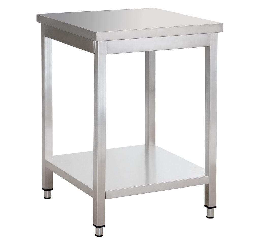 Table de travail Basic 8x6 en inox avec étagère inférieure