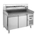 Table pizzaïolo ECO 0/2 avec présentoir réfrigéré adapté pour 7 bacs GN 1/4