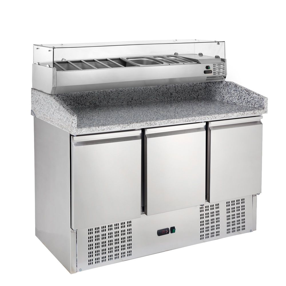 Table pizzaïolo ECO Mini 3/0 avec présentoir réfrigéré ECO 6x GN 1/4